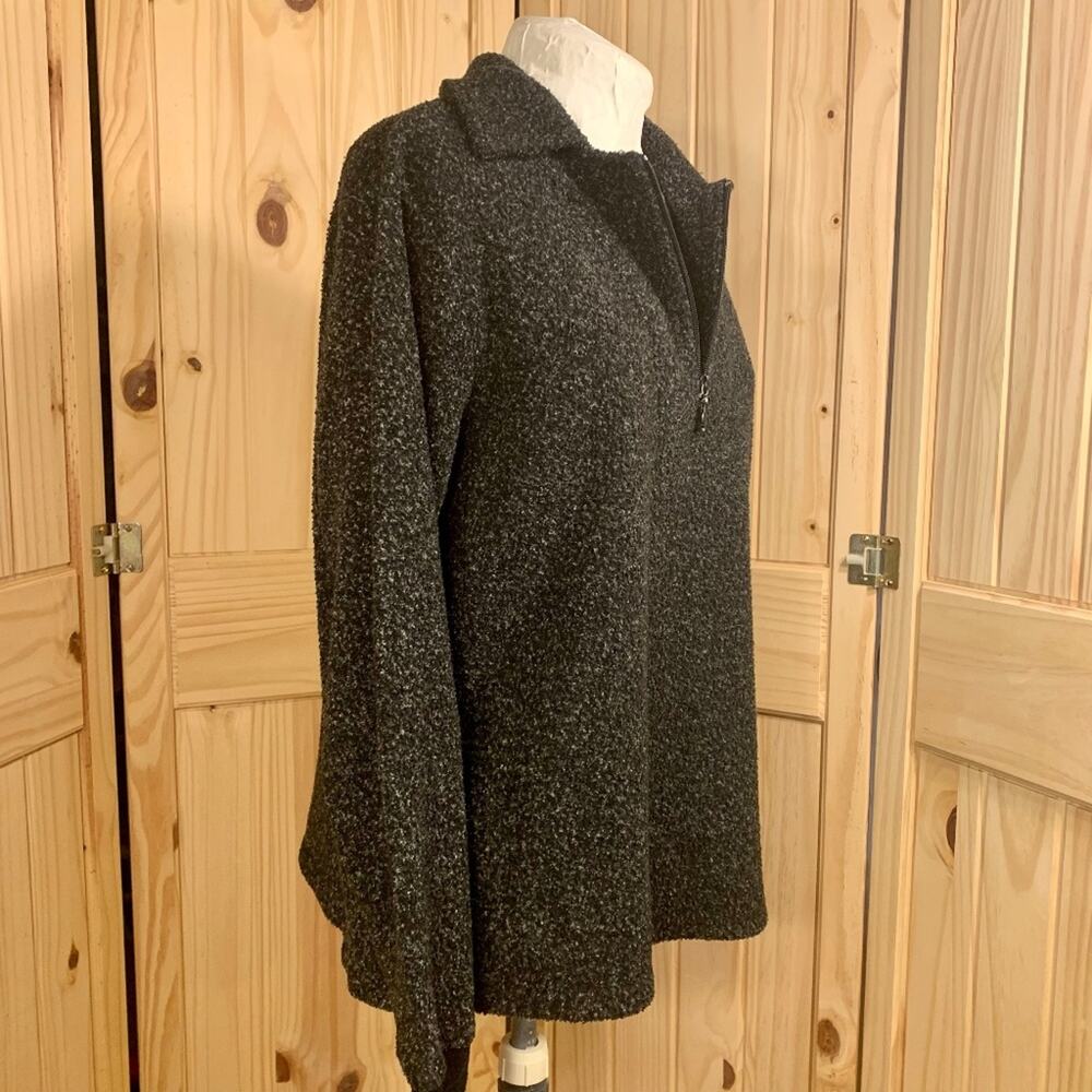 I Active 1/4 Zip Pullover Sweater Top Womens L Gray Heathered Layered Lined Soft - Picture 8 of 12